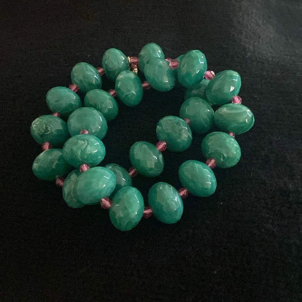 J Cew green beaded bracelets